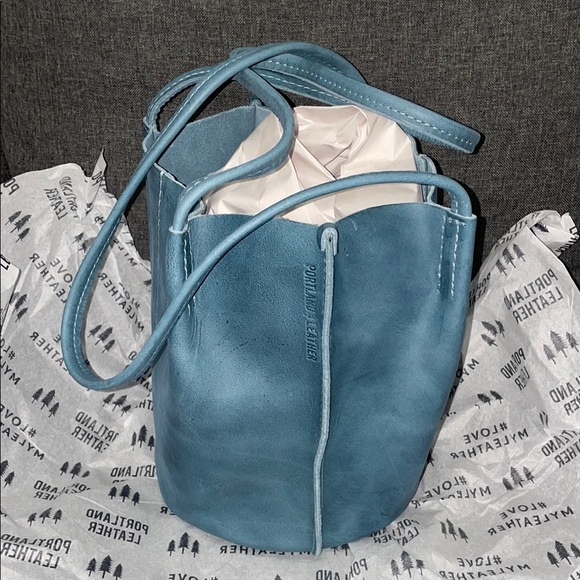 Portland Leather Handbags - Portland Leather Aqua Classic Devan Bucket Tote